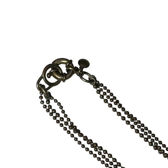 J Crew Statement Necklace 3 chains Industrial Layered - Picture 4 of 7